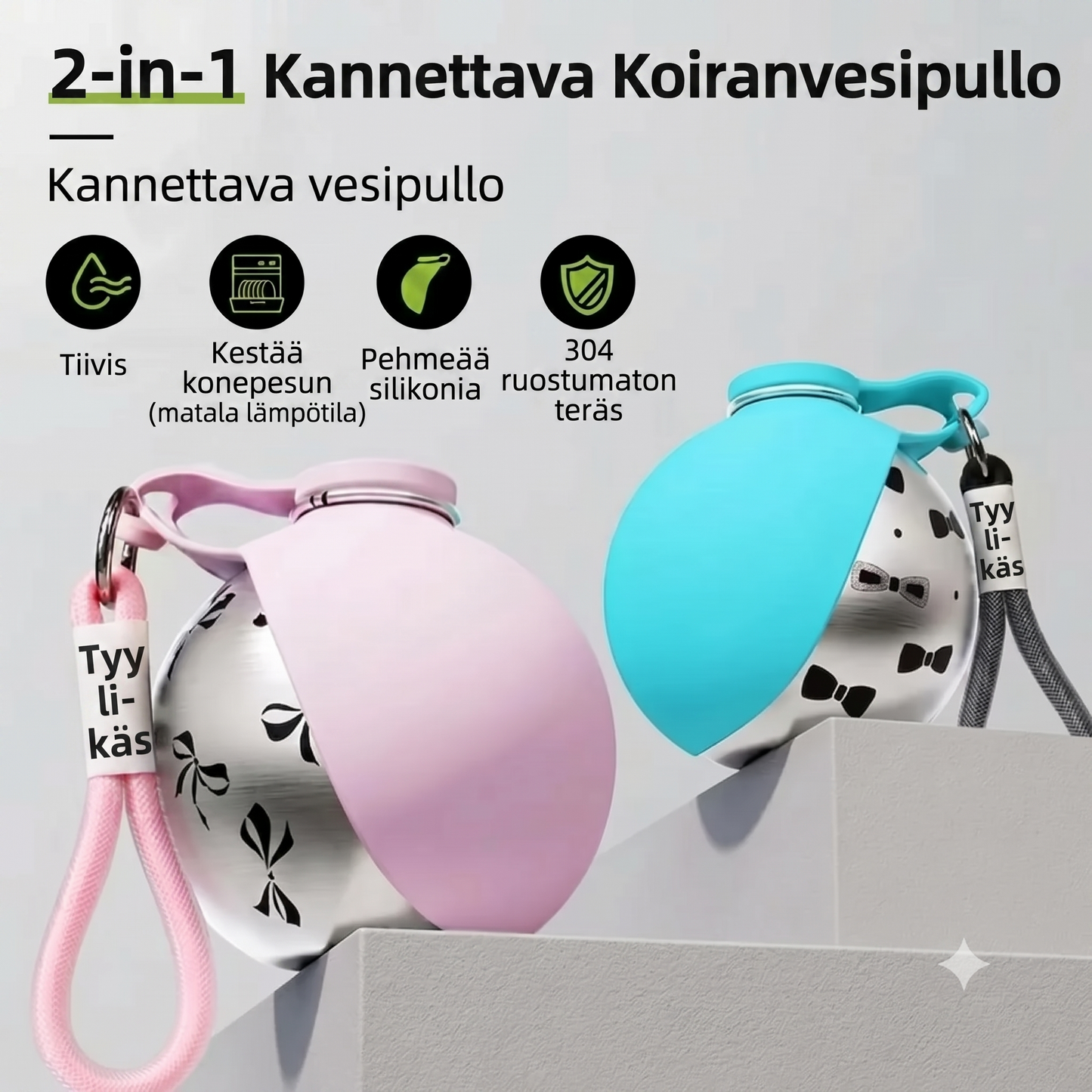 Vuotamaton juomapullo lemmikeille