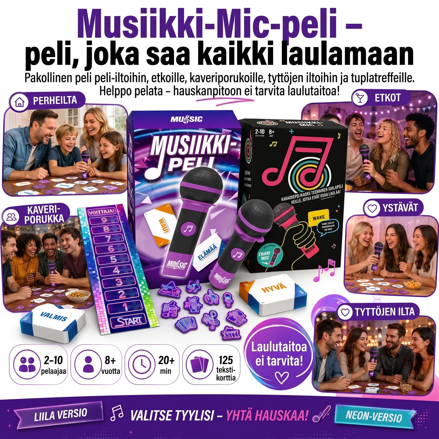 Music Mic Game -juhlapeli mikrofonilla