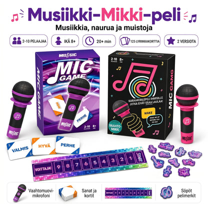 Music Mic Game -juhlapeli mikrofonilla