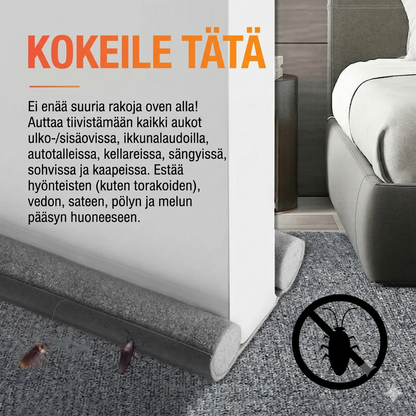 Ovenpohjan tiivistenauha estää hyönteisten, vedon ja melun pääsyn huoneeseen
