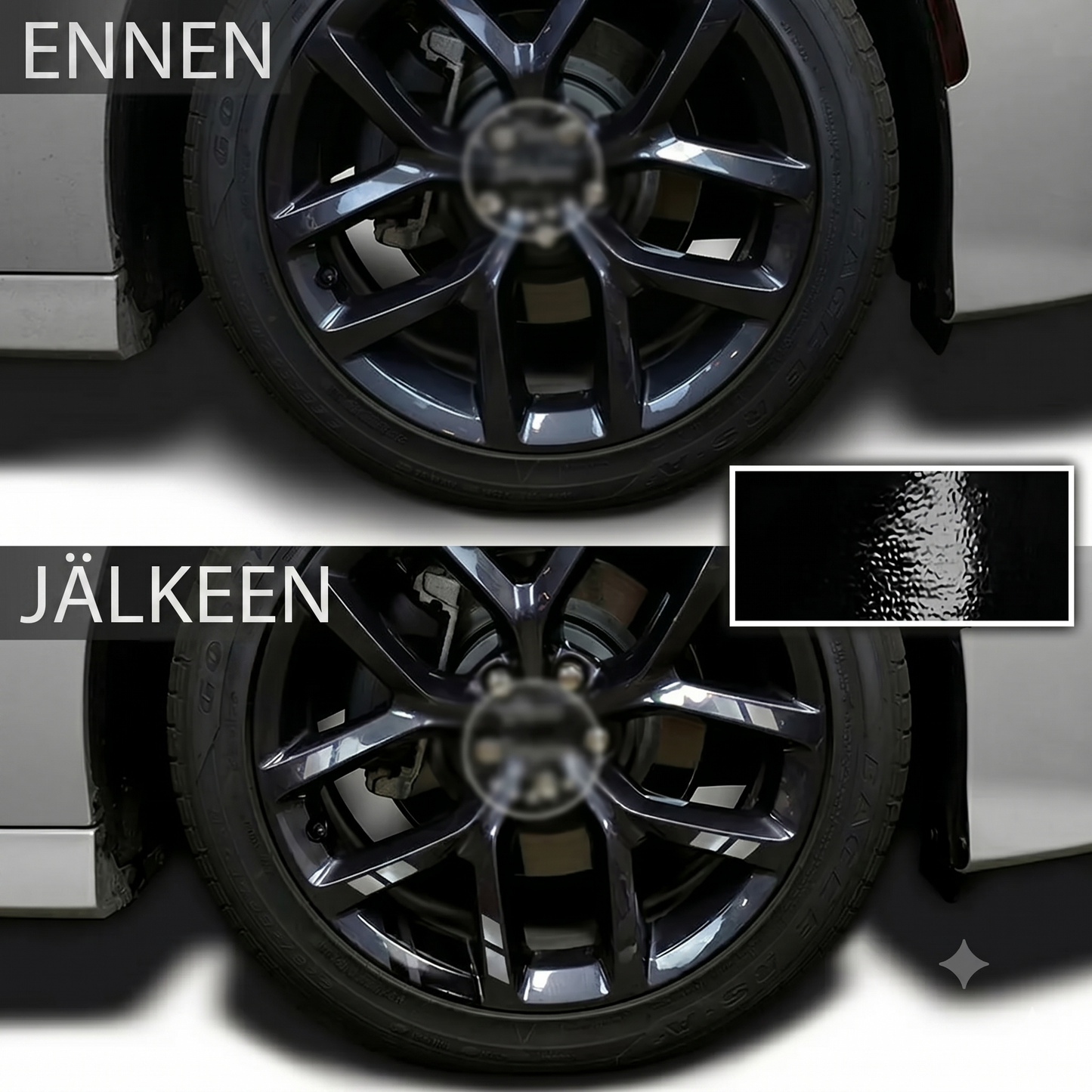Heijastavat van some- ja vanteraidat auton vanteisiin