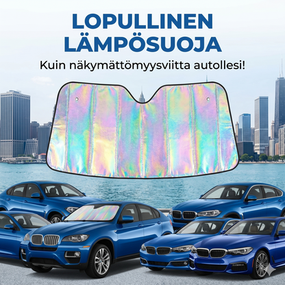 Auton ikkunan aurinkosuoja heijastavalla alumiinipinnoitteella äärimmäistä kuumuutta vastaan