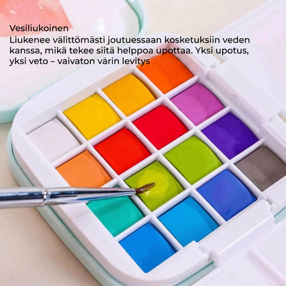 Erittäin kompakti akvarellisetti, 16 väriä