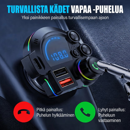 FM Bluetooth -lähetin autoon handsfree-puheluilla