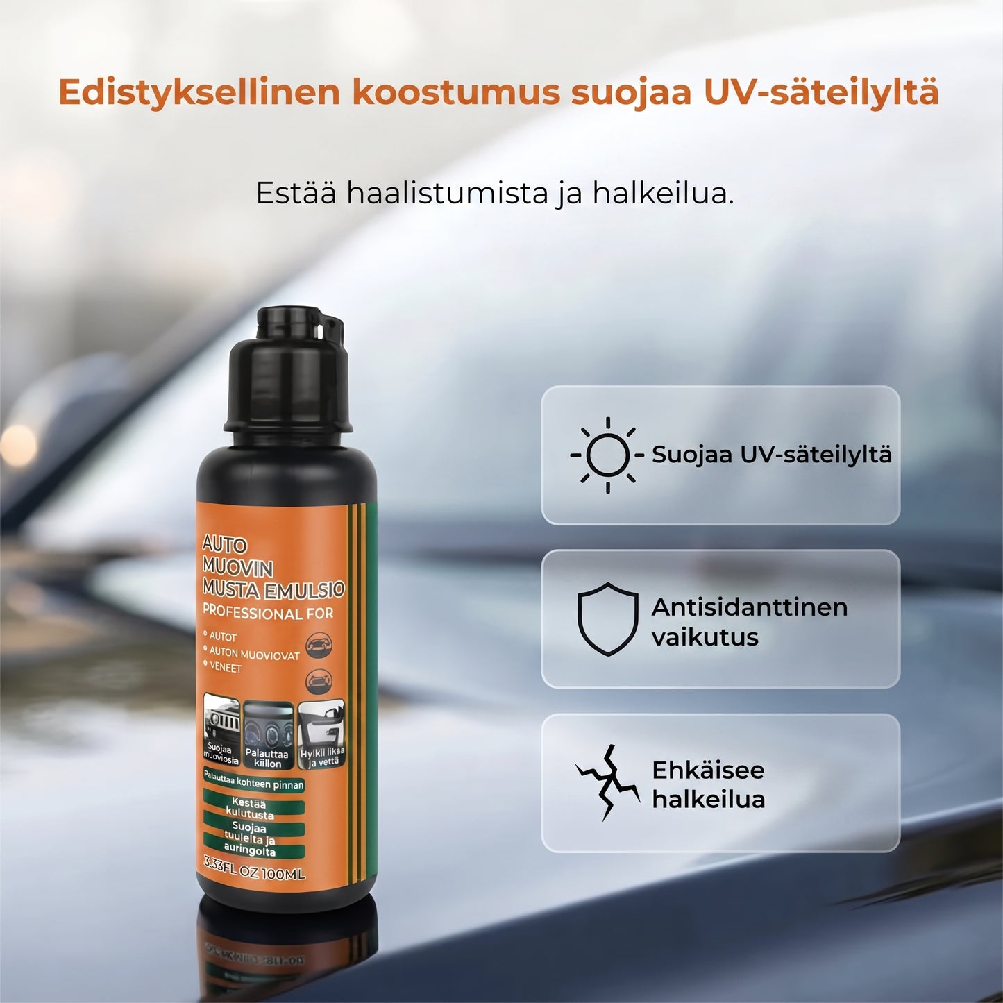 Muovipintojen uudistaja auton sisä- ja ulkopinnoille