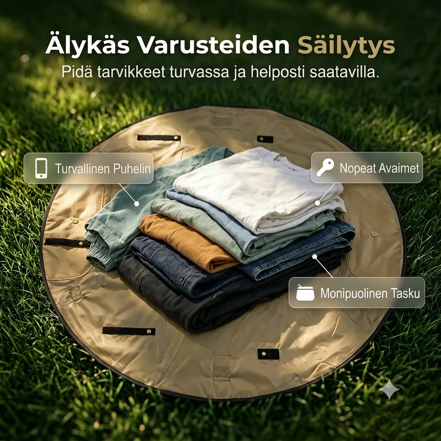 Vedenpitävä matkalaukku ja piknikmatto 2-in-1