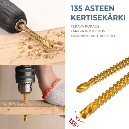 Titaanipinnoitettu HSS-poranteräsarja 6 kpl