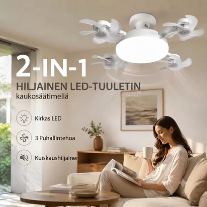 AirDrone kattotuuletin LED-valaistuksella ja kaukosäätimellä