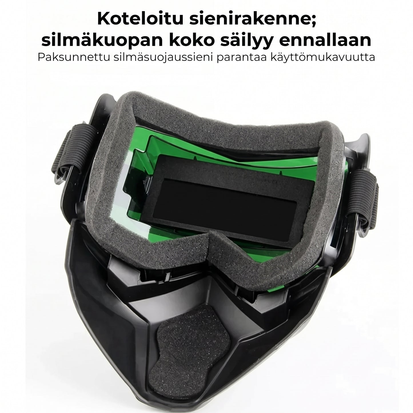 Hitsauskypärä automaattisella tummennuksella ja hiilisuodattimella