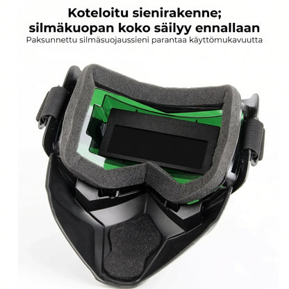 Hitsauskypärä automaattisella tummennuksella ja hiilisuodattimella
