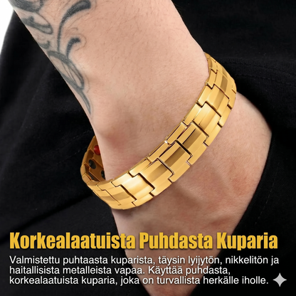 Retro miesten rannekoru ristillä ja kaksirivisellä magneettilukolla