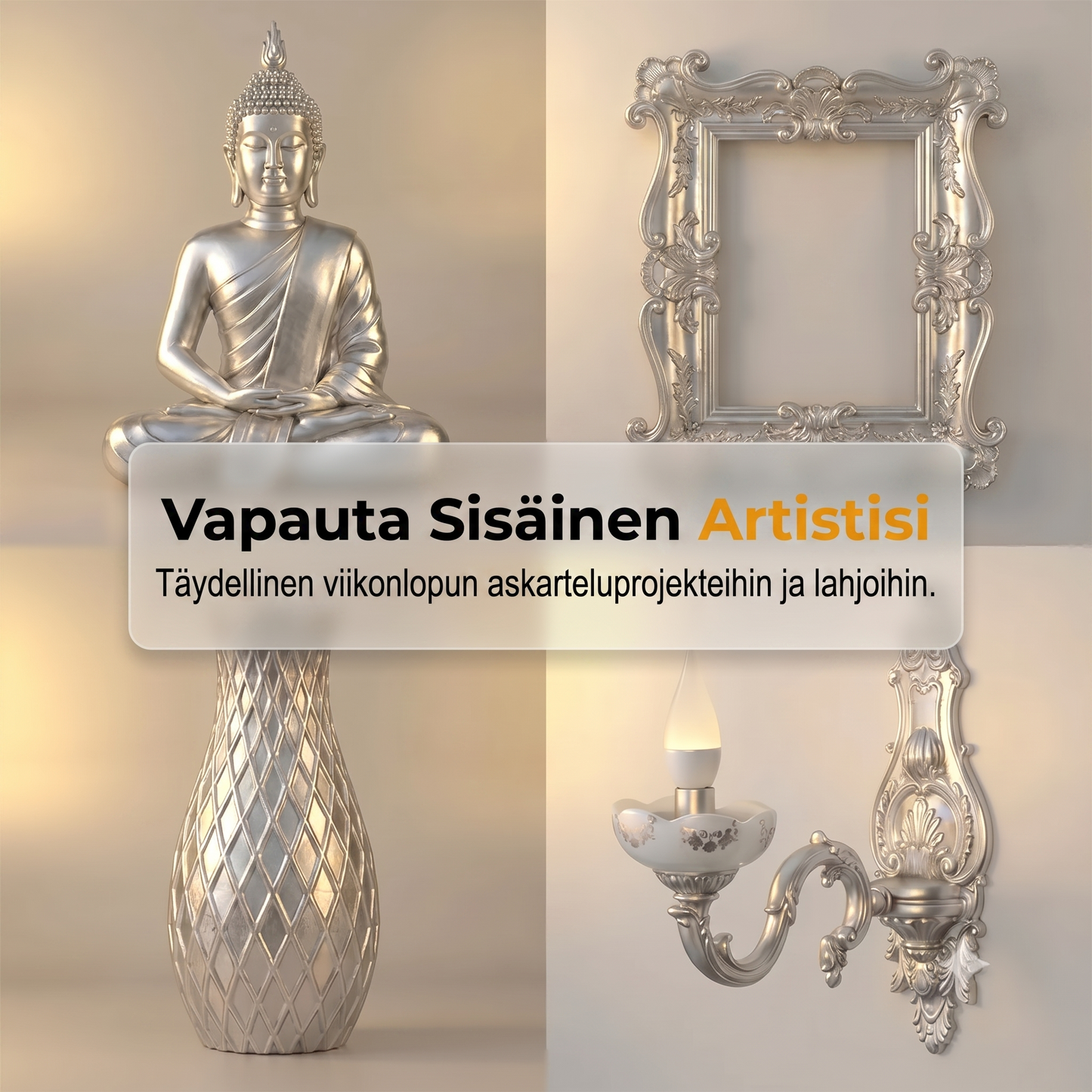 Metallinen hopeamaali tee-se-itse-projekteihin