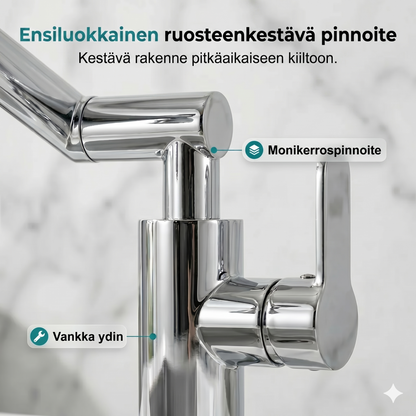 1080° kääntyvä hana, roiskumaton, kaksi vesisuihkutilaa