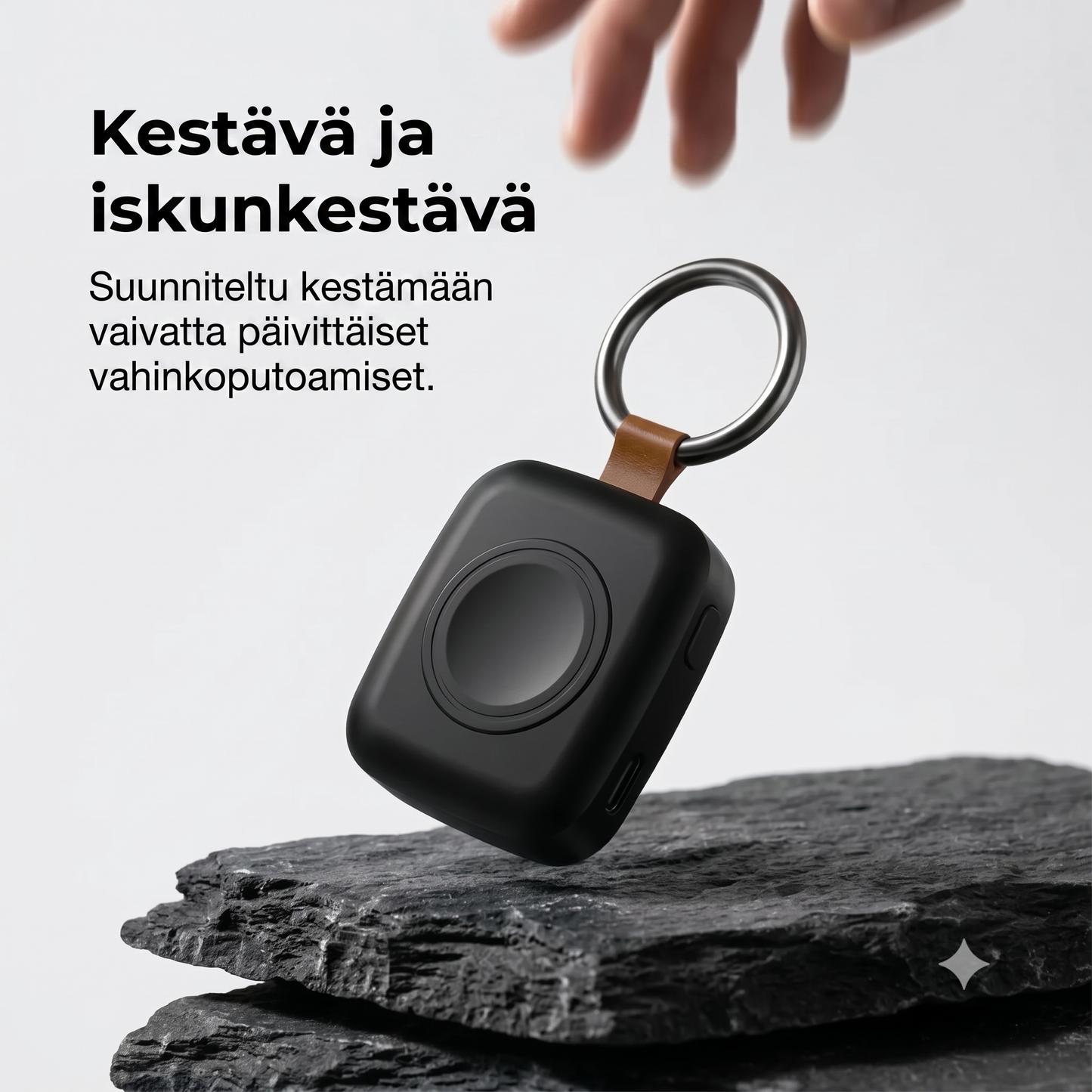 Kompakti magneettinen 1200 mAh:n älykellon varavirtalähde avaimenperällä