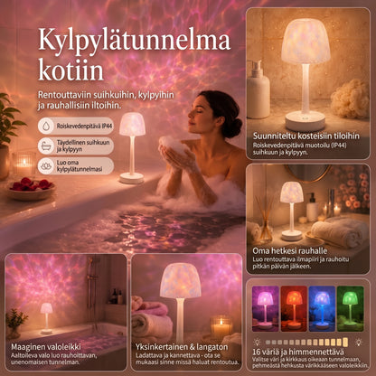 LumaWave kannettava tunnelmavalaisin aaltoprojektiolla