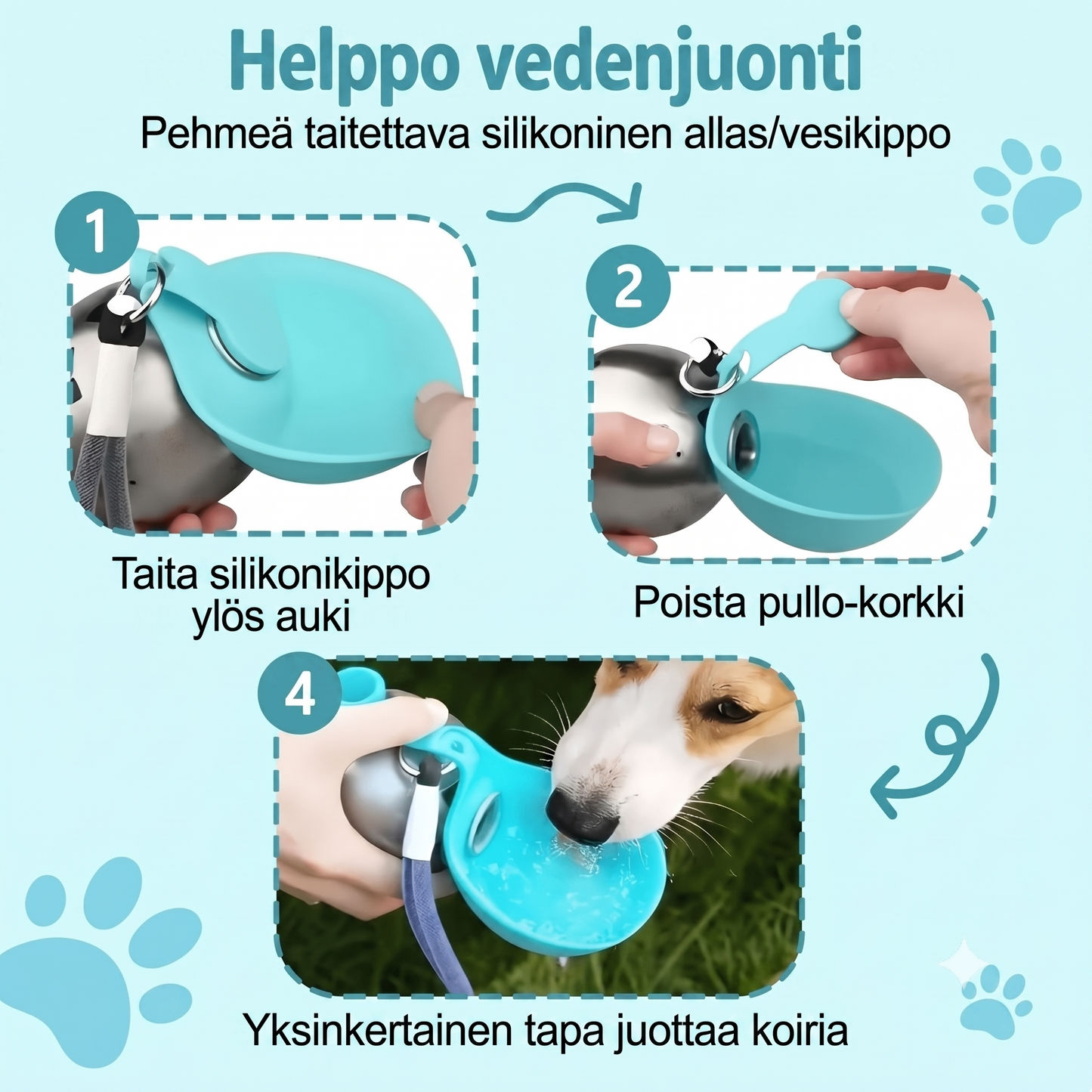 Vuotamaton juomapullo lemmikeille