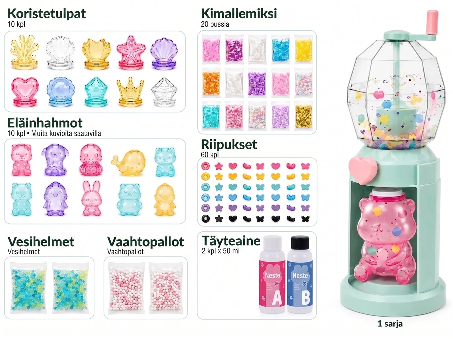 DIY-askartelusetti omien squishy-lelujen valmistukseen