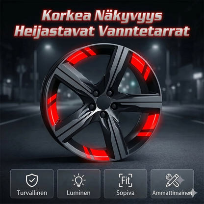 Heijastavat van some- ja vanteraidat auton vanteisiin