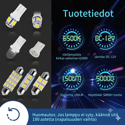 42-osainen auton sisävalosarja