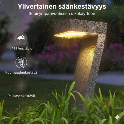 Luova, vedenpitävä aurinkokäyttöinen polkuvalaistus