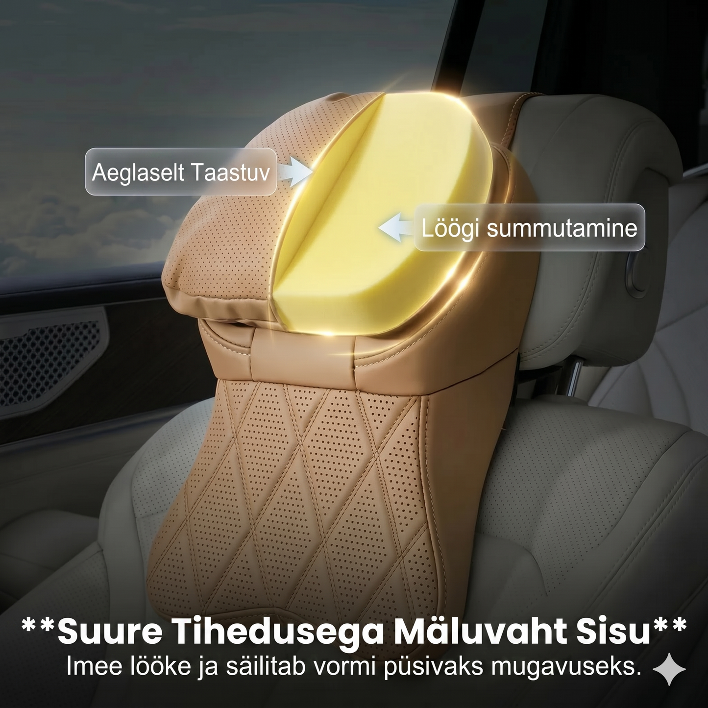 Ilmailuluokan PU-nahkainen auton niskatuki