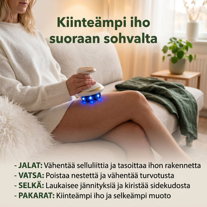 LymfElite-hierontalaite alipaineella lämmöllä ja LED-valolla