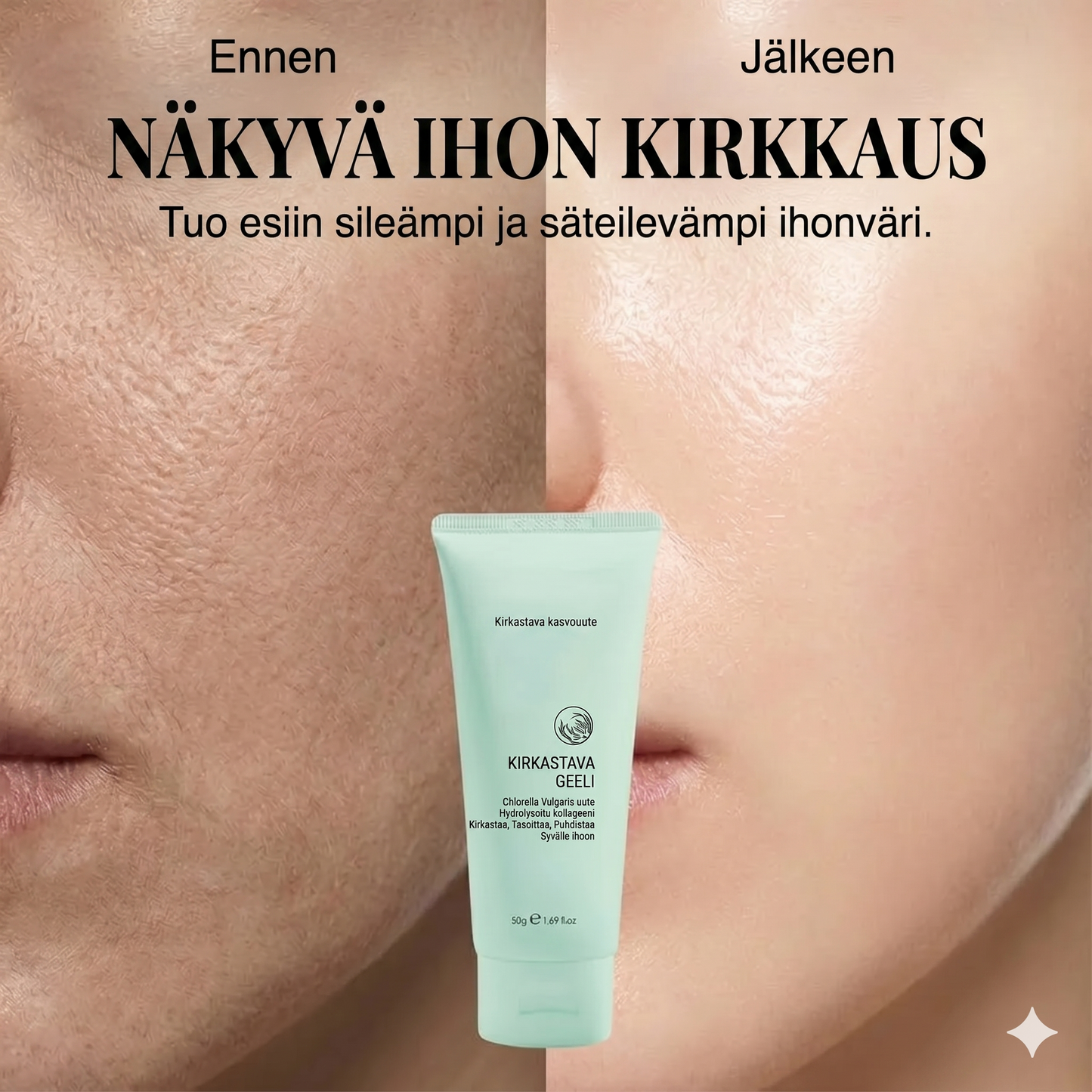 Kirkastava ja kuoriva yrttiuutegeeli