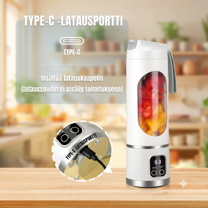 Johdoton kannettava tehosekoitin mehulle ja smoothieille