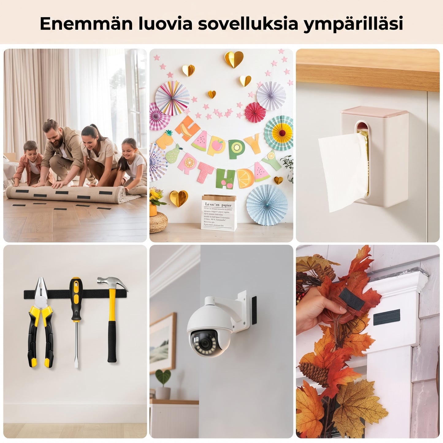 Erittäin vahvat kaksipuoliset tarranauhat 40 kpl 20 paria