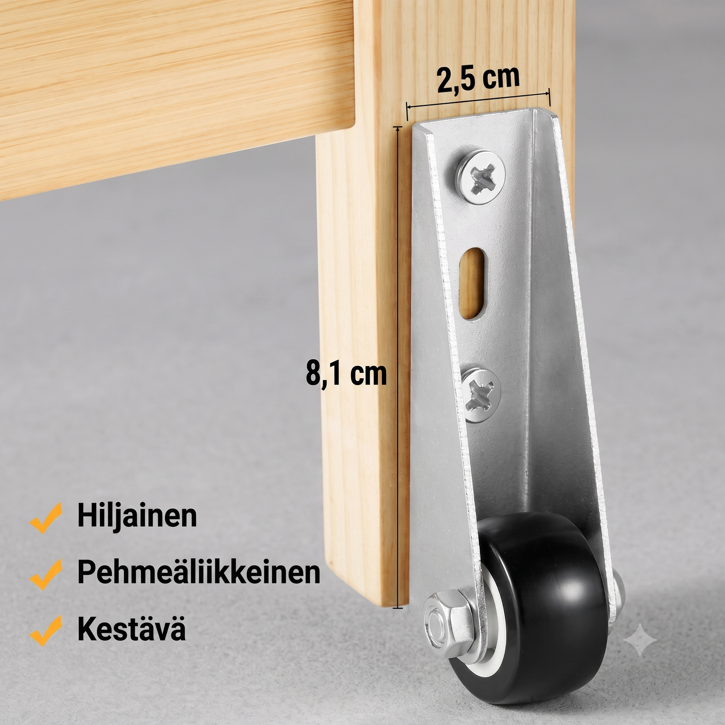 Sarja 2 kääntyvää pyörää