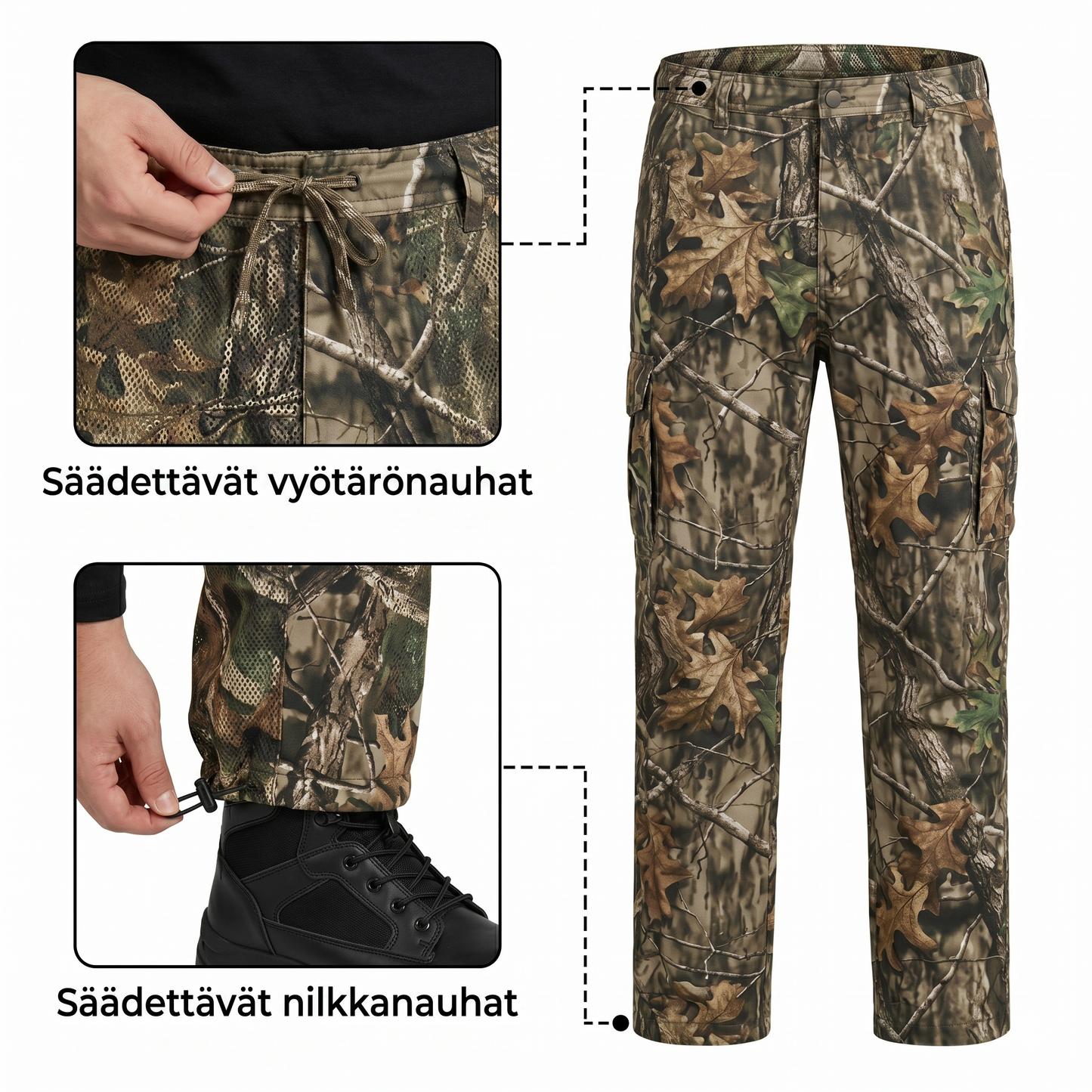 Kevyt hyttyspuku hupulla