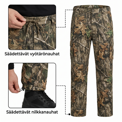 Kevyt hyttyspuku hupulla