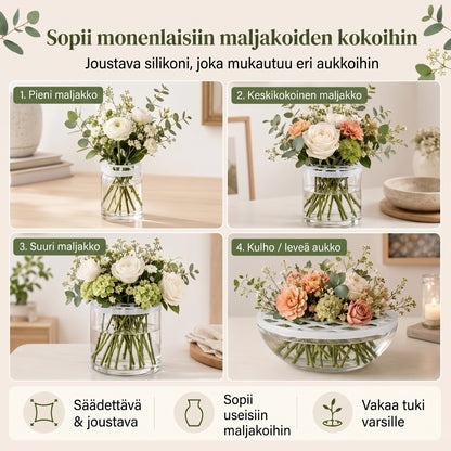 BlomFix-venyvät silikoniset kukkapidikkeet, 4 kpl setti