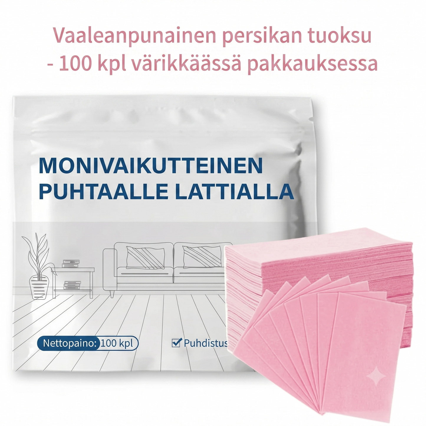 Monitehoiset lattianpesuarkit (100 kpl per pakkaus)