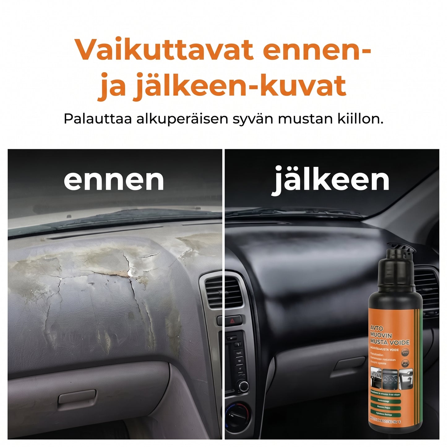 Muovipintojen uudistaja auton sisä- ja ulkopinnoille
