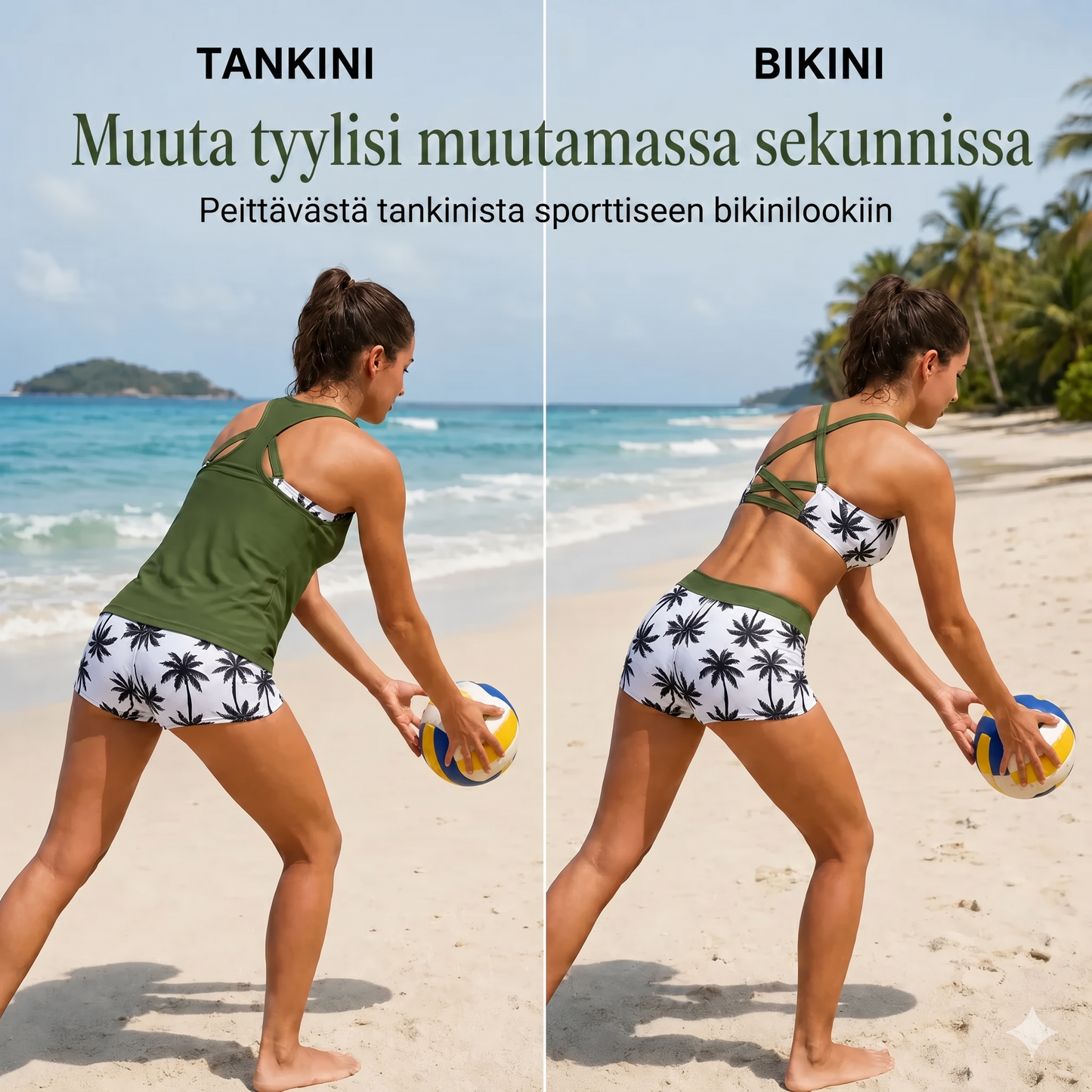 Vatsaa peittävä tankini-setti