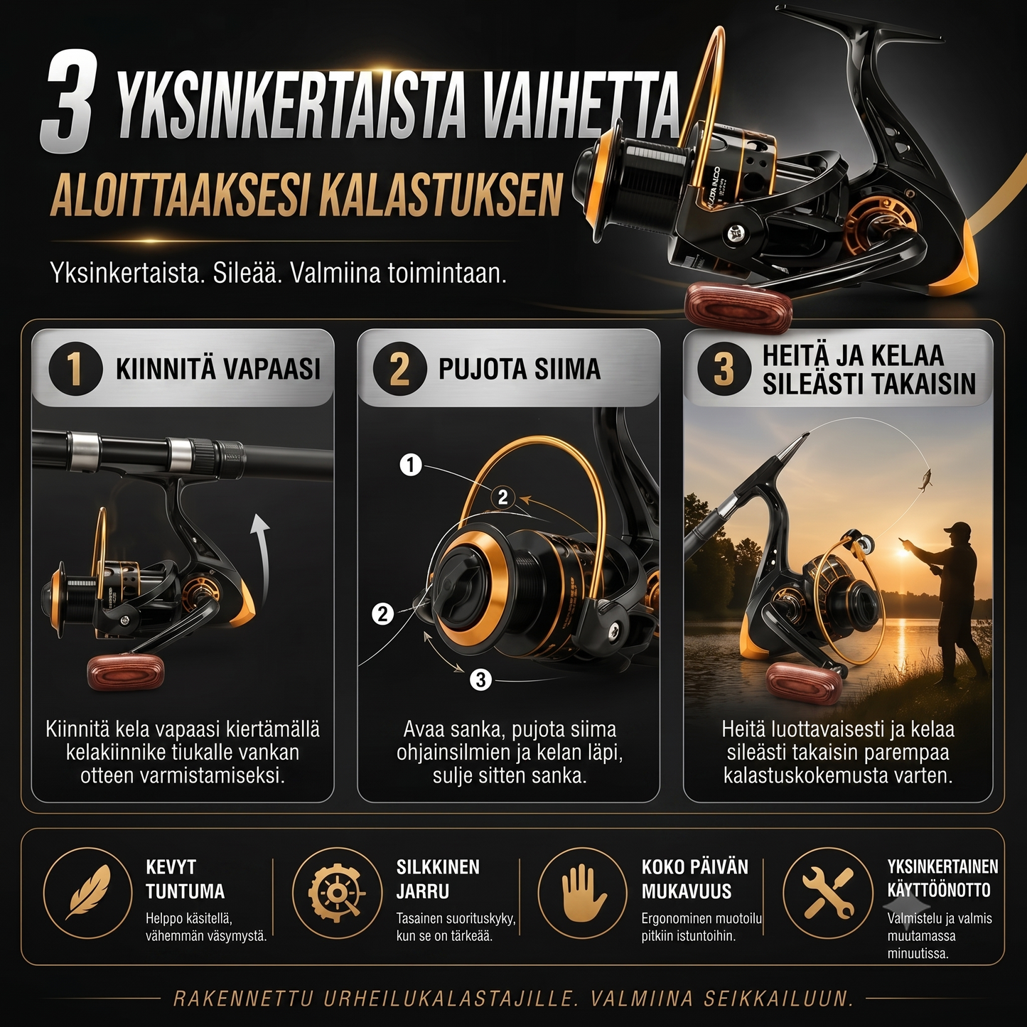 Kalastusluoti CNC-jyrsityllä puolalla ja kuparisella päävaihdelaitteella