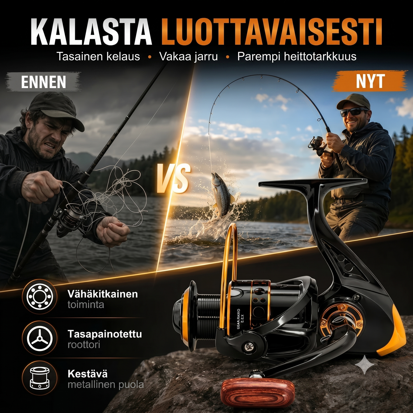 Kalastusluoti CNC-jyrsityllä puolalla ja kuparisella päävaihdelaitteella