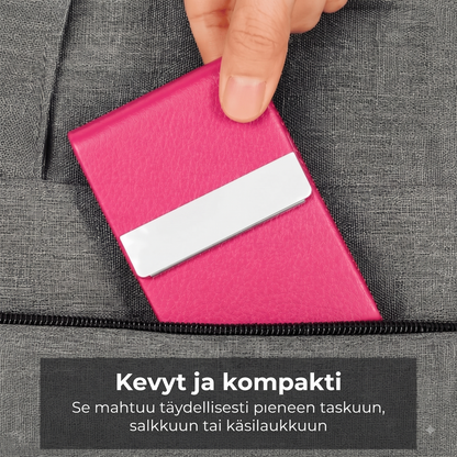 Magneettinen käyntikorttikotelo mokkavuorella