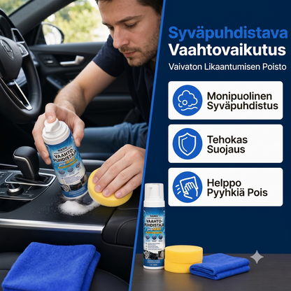 Vaahdotettu puhdistusaine kojelaudalle, nahalle ja vinyylille