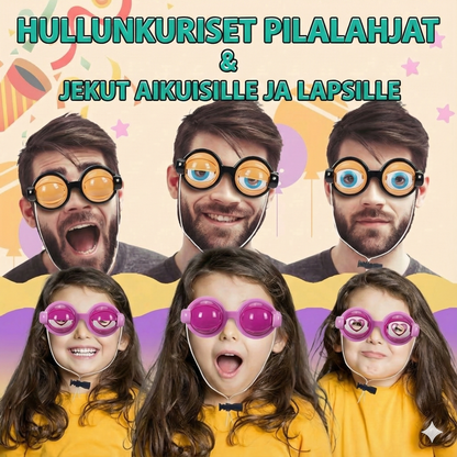 Hauskat lasit, joissa on silmäniskumekanismi
