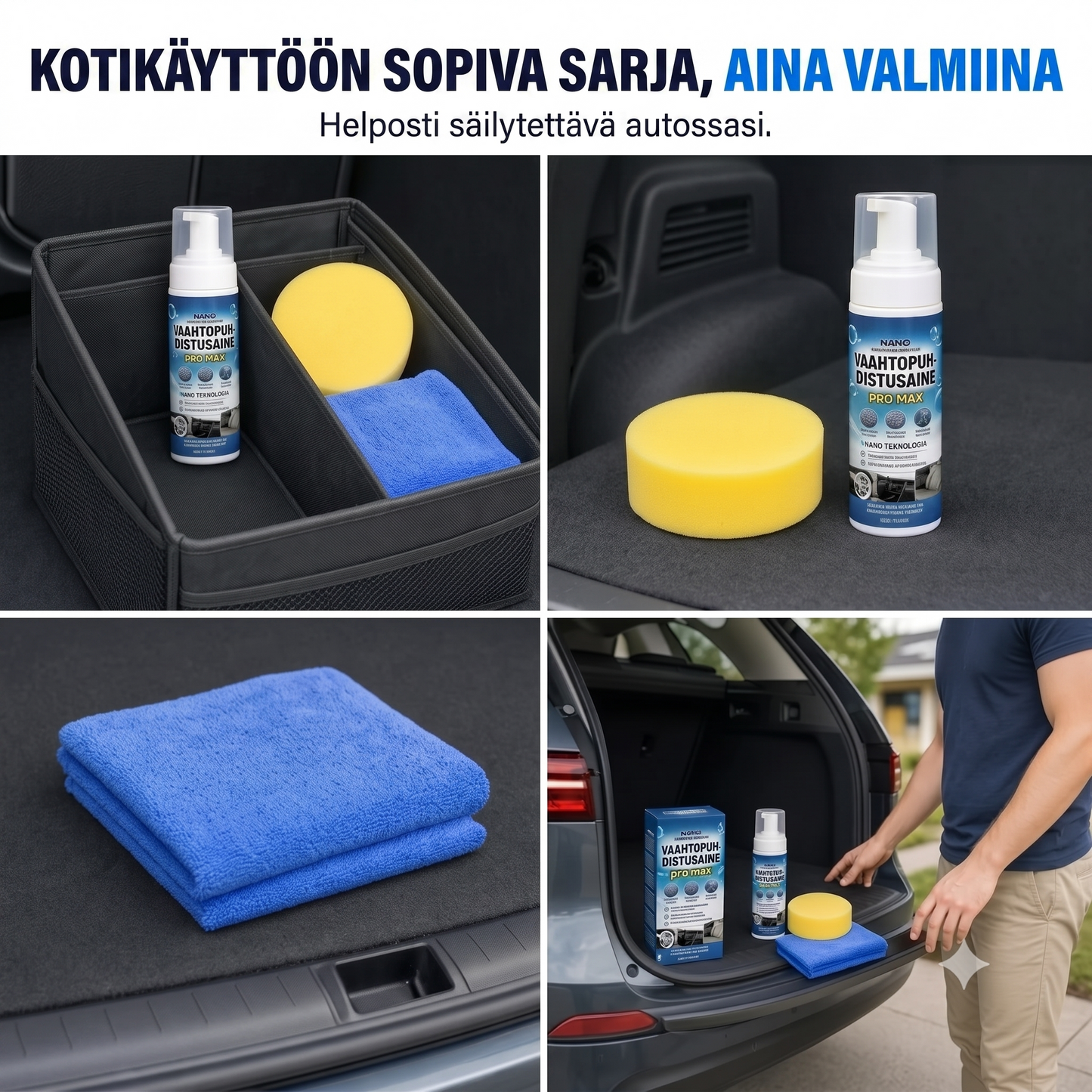Vaahdotettu puhdistusaine kojelaudalle, nahalle ja vinyylille