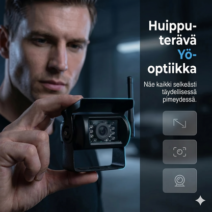 Laadukas langaton peruuttamikamerajärjestelmä 7 tuuman laajakuvanäytöllä