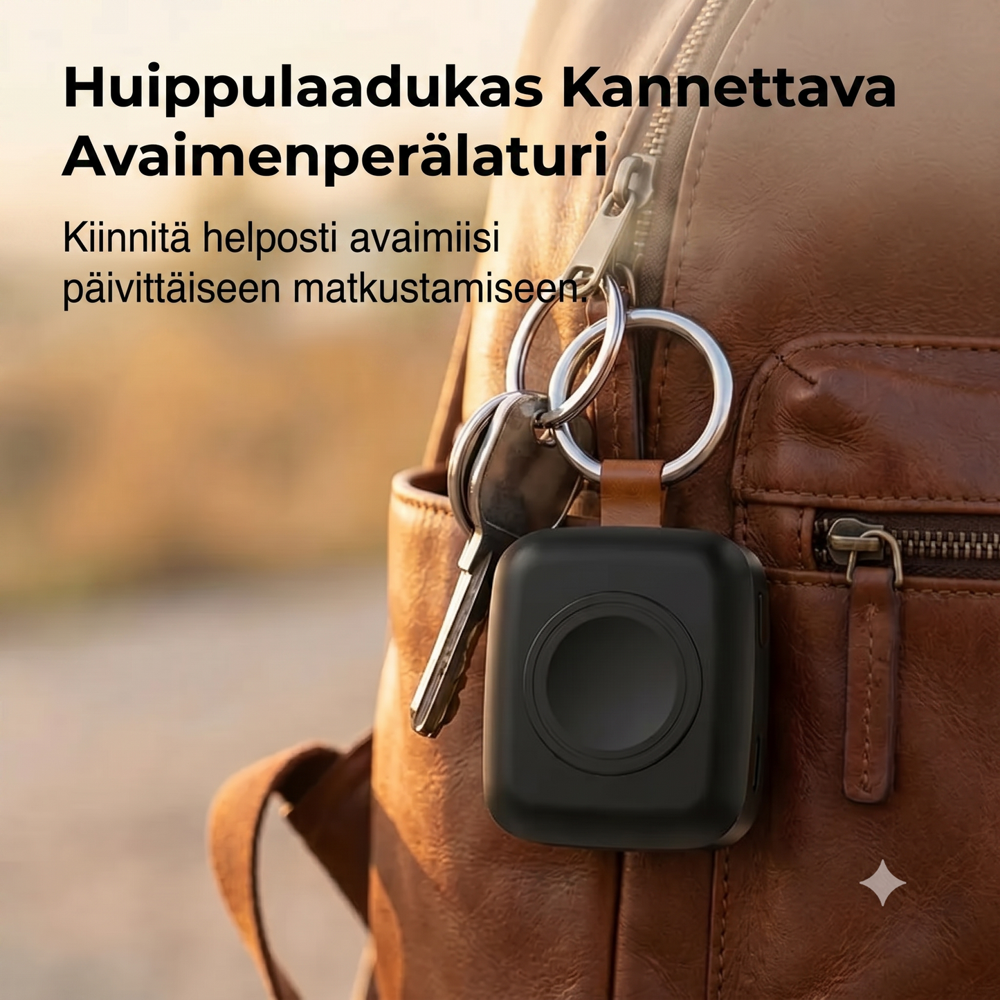 Kompakti magneettinen 1200 mAh:n älykellon varavirtalähde avaimenperällä