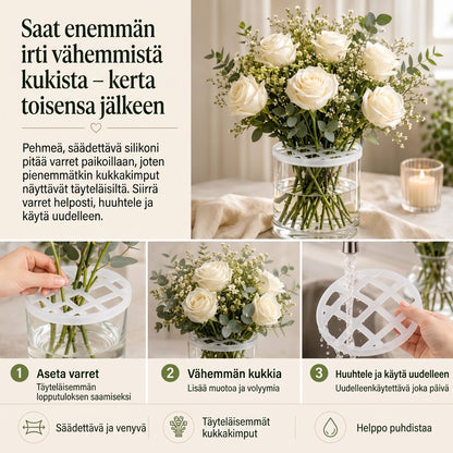 BlomFix-venyvät silikoniset kukkapidikkeet, 4 kpl setti