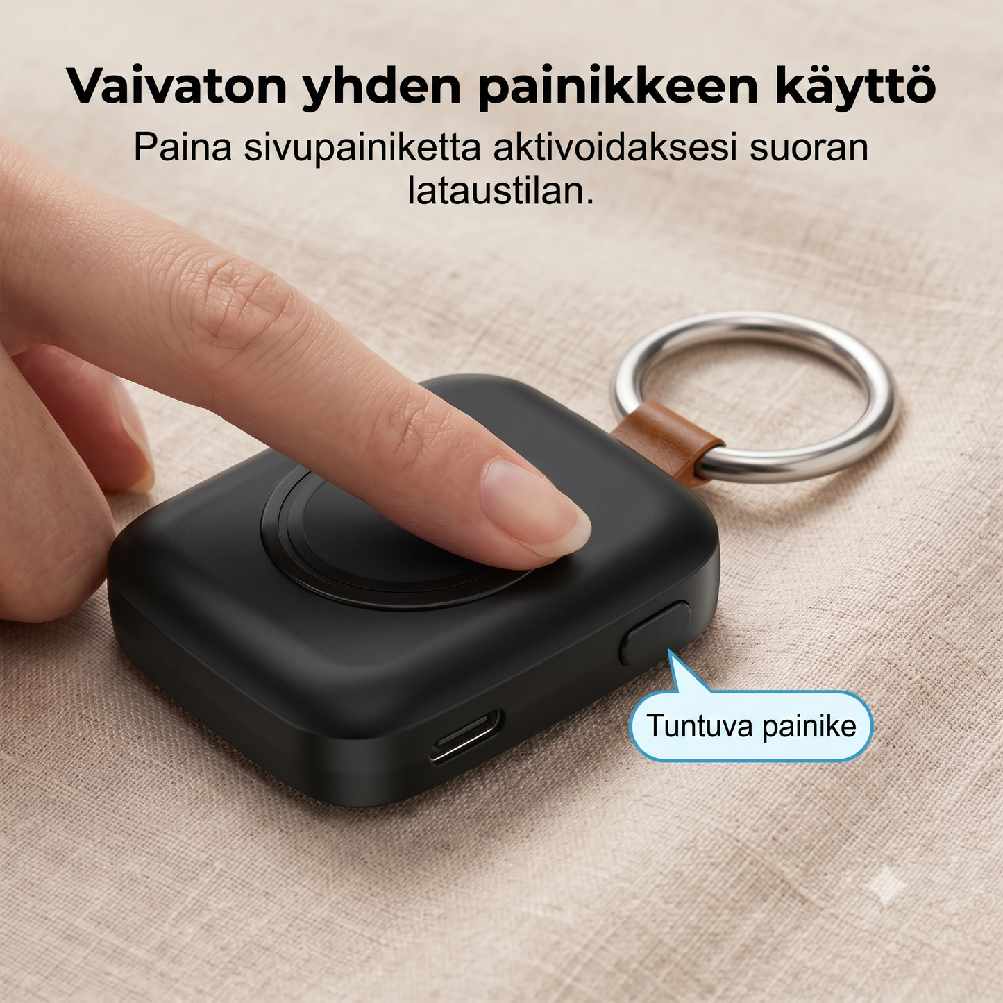 Kompakti magneettinen 1200 mAh:n älykellon varavirtalähde avaimenperällä