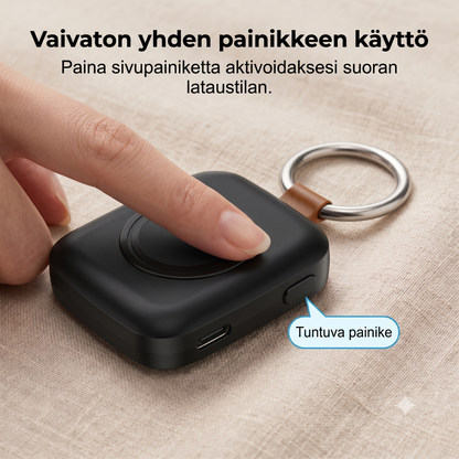 Kompakti magneettinen 1200 mAh:n älykellon varavirtalähde avaimenperällä
