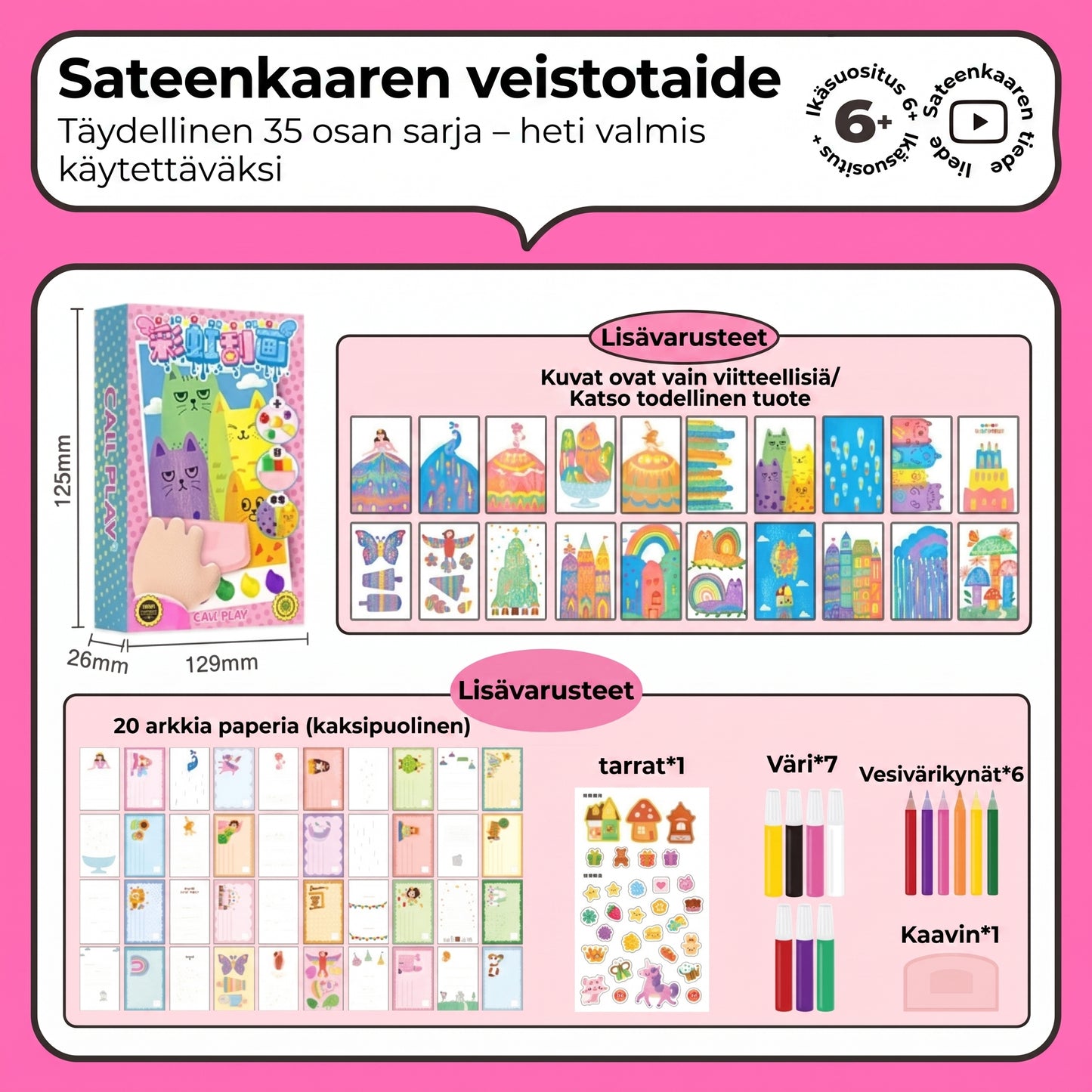 DIY sateenkaariraaputuskuvat 35 kpl