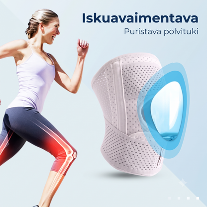 Hengittävät polvituet nivelkierukan tuentaan