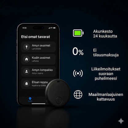 GP90 - Älykäs GPS-paikannin ilman kuukausimaksua (Android/Apple)